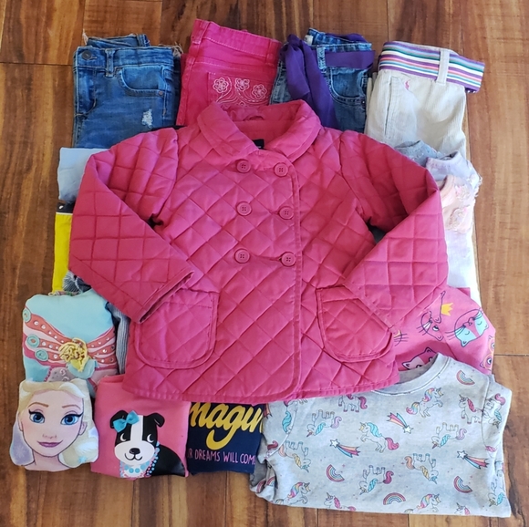 5t girls clothing bundle of 28 winter coat jeans leggings pjs shirts sweaters &+ - Picture 13 of 16
